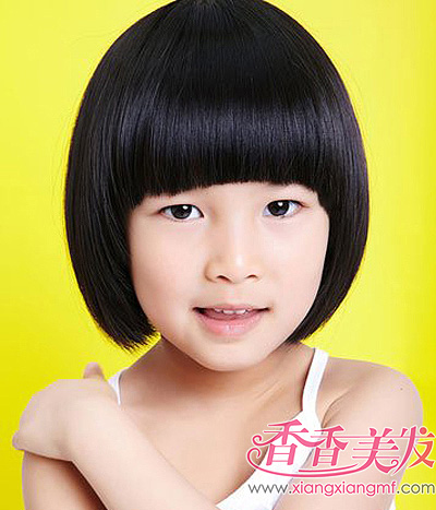 最自然波波头发型图片 女童波波头发型(2)
