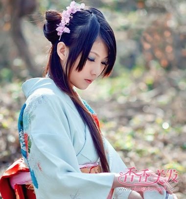教你学梳古代头发 日本古代头发怎么梳(2)斜刘海扎层次公主头发型,上