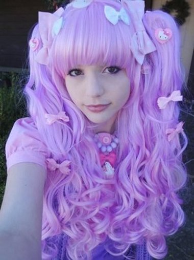 粉紫色头发 浅紫色图片