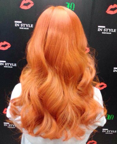 亚麻橘色头发图片 金泫雅橘色头发